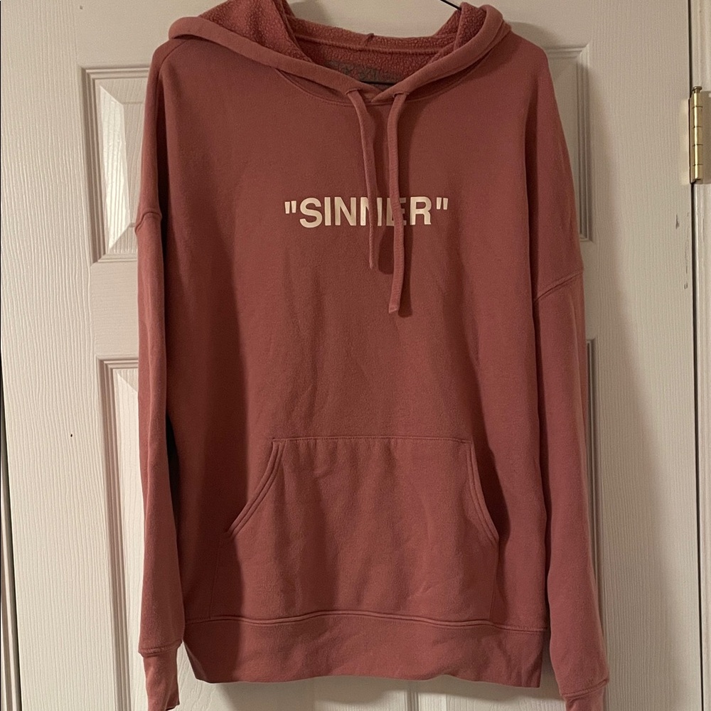 Forever 21 Pink Hoodie with Graphic Text